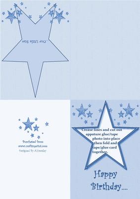 Our Little Star Birthday Photo Card (blue)