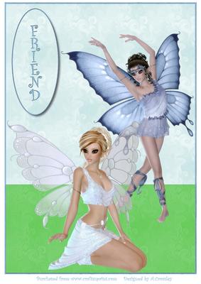 A4 Fairies Card Front Friend