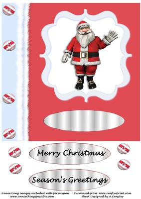 8x8" Father Christmas Card Front