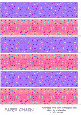 Pink & Purple Spotty Paper Chain