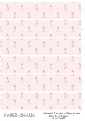 Baby Bottles Paper Chain (pink)