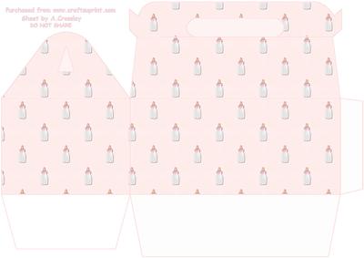 Baby Bottles Gable Box (pink)