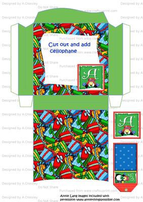 Presents and Penguin Small Window Pinch Bag Initial A