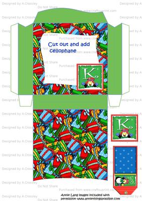 Presents and Penguin Small Window Pinch Bag Initial K