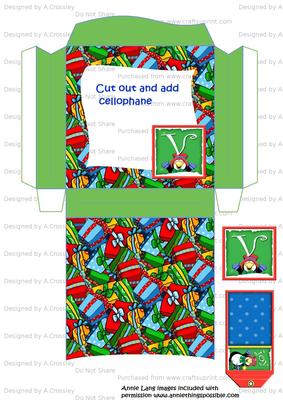 Presents and Penguin Small Window Pinch Bag Initial V