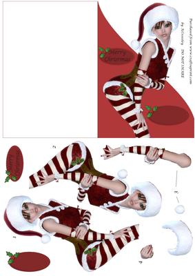 For the Boys Sexy Elf, A6 Shaped Front Card