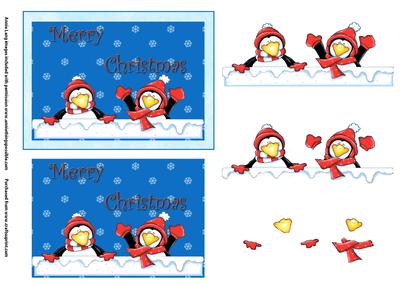 Merry Christmas Penguins Step by Step