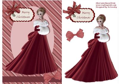 Elegant Christmas Lady Step by Step