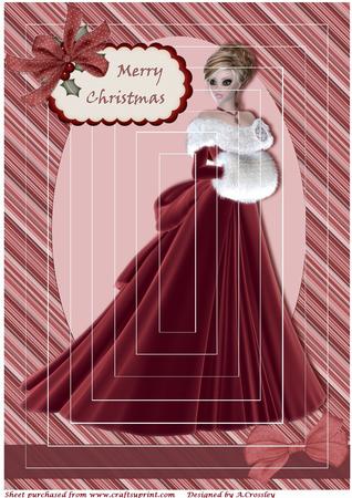 Elegant Christmas Lady A4 Pyramid