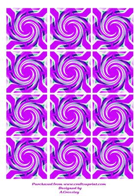 Purple Swirl Tea Bag Tiles