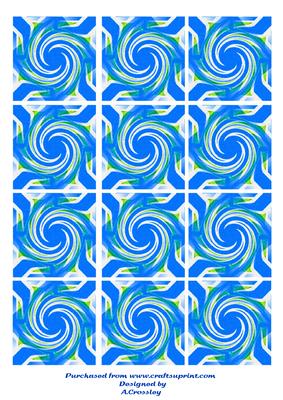 Blue Swirl Tea Bag Tiles