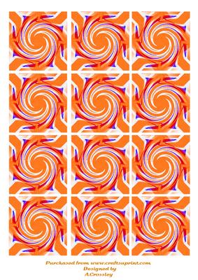 Orange Swirl Tea Bag Tiles