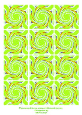 Green Swirl Tea Bag Tiles