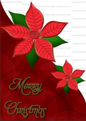 Poinsettia Shaped Front Card