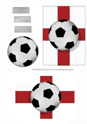 England Flag and Football Step by Step