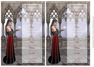 Sorceress Halloween Invites