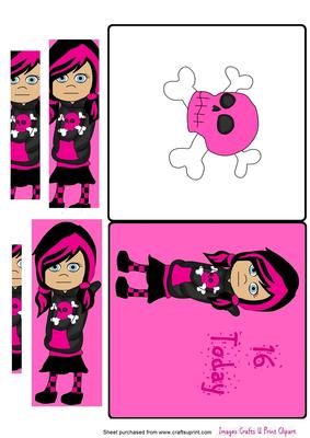 Emo 16th Birthday Card (girl)