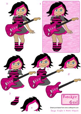 Rocker Girl 3D Topper (pink)