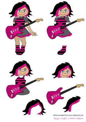 3D Decoupage Rocker Girl