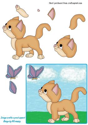 Ginger Kitty 3D Topper