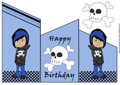 Emo Boy Tri Fold Card