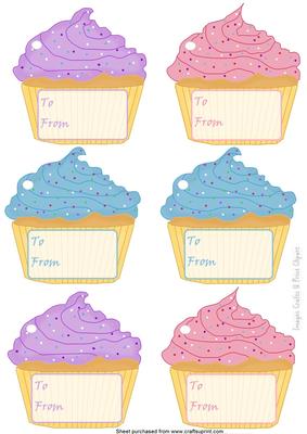 Cup Cake Gift Tags