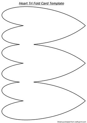 Tri Fold Heart Card Template