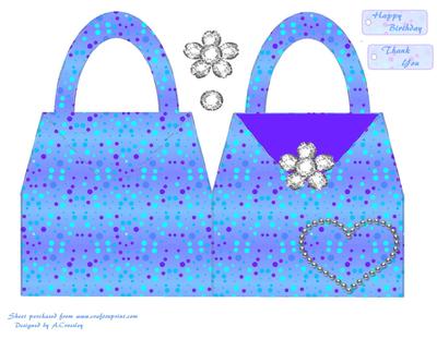 Blue Spotty Handbag Card