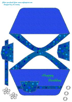 Blue Shopper Birthday Card