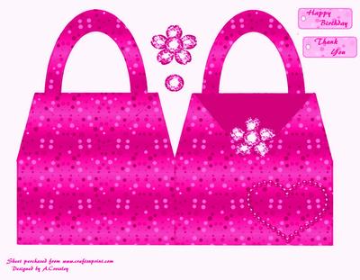 Magenta Handbag Card