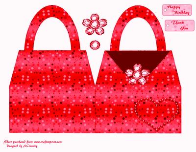 Red/pink Handbag Card
