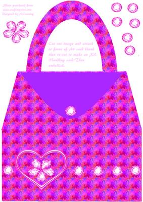 Magenta/purple Handbag Card Front