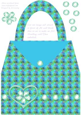 Blue/green Handbag Card Front