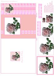 Pink Rose Bookmark Card