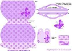 Flower Handbag Card with Butterfly (purple)