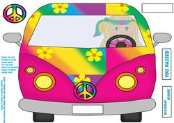 Large Vw Van Shaped Card Front