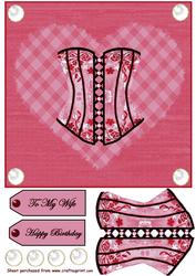 Pink Corset Square Card Front