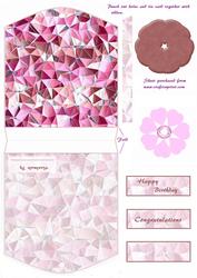 Mosaic Tag Card with Flower Toppers