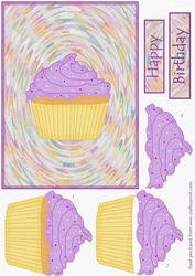 Cupcake and Swirl Card Front