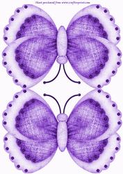 Purple Butterfly Shaped Card