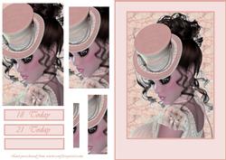Vintage Lady Portrait in Pink