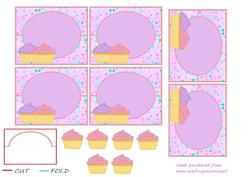 Spotty Cupcake Place Cards (pink/purple)