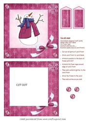 Snowman Shaker Card (purple,pink)