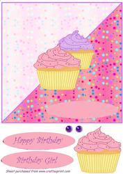 Spotty Cupcake Diagonal Card