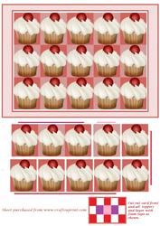 Chequered Cupcake 3D Card Front