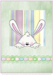 Peeking Bunny Card Front (green)
