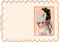 Vintage Lady Scallop Edge Card (peach)