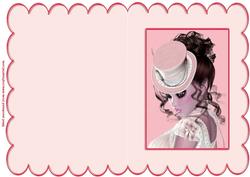 Vintage Lady Scallop Edge Card (pink)