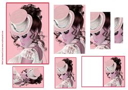 Vintage Lady Portrait Pyramid (pink)