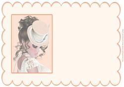 Vintage Lady Portrait Scallop Insert (peach)